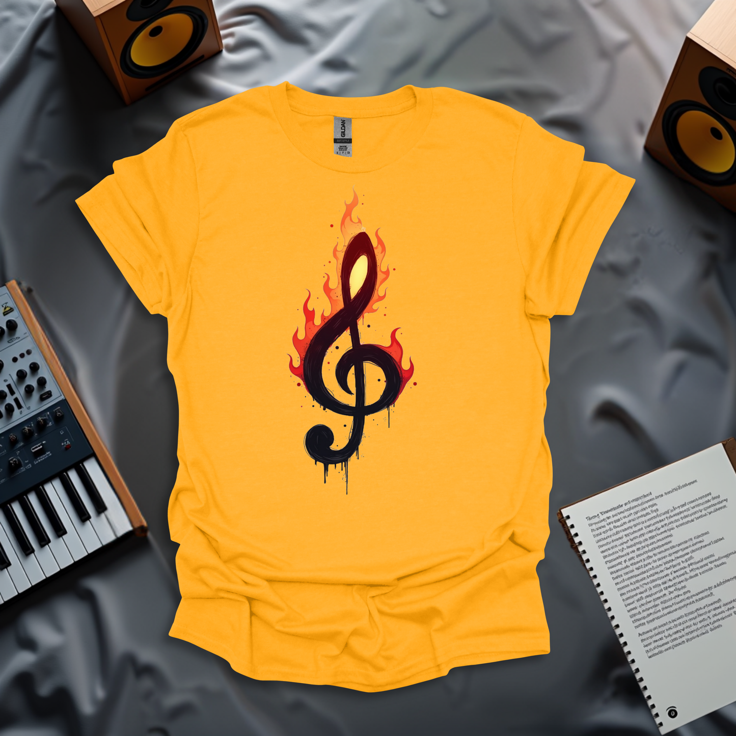 Flaming Treble Clef T-Shirt