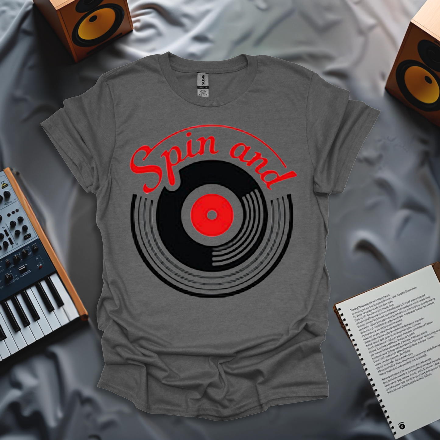 Spin and Rewind – Retro Vinyl Record T-Shirt