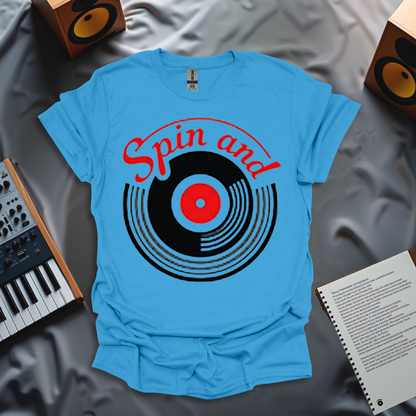 Spin and Rewind – Retro Vinyl Record T-Shirt