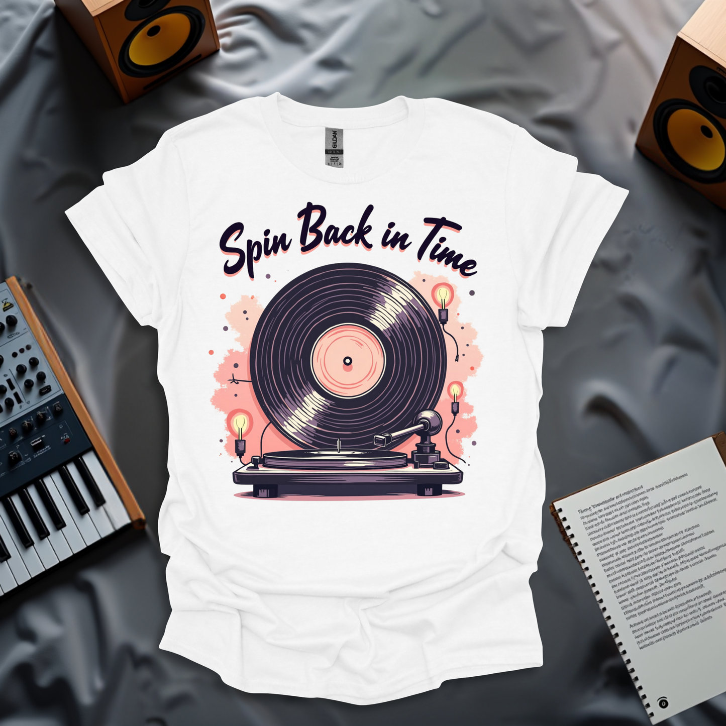 Spin Back in Time – Retro Vinyl Record Turntable T-Shirt