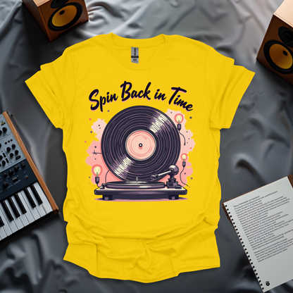 Spin Back in Time – Retro Vinyl Record Turntable T-Shirt