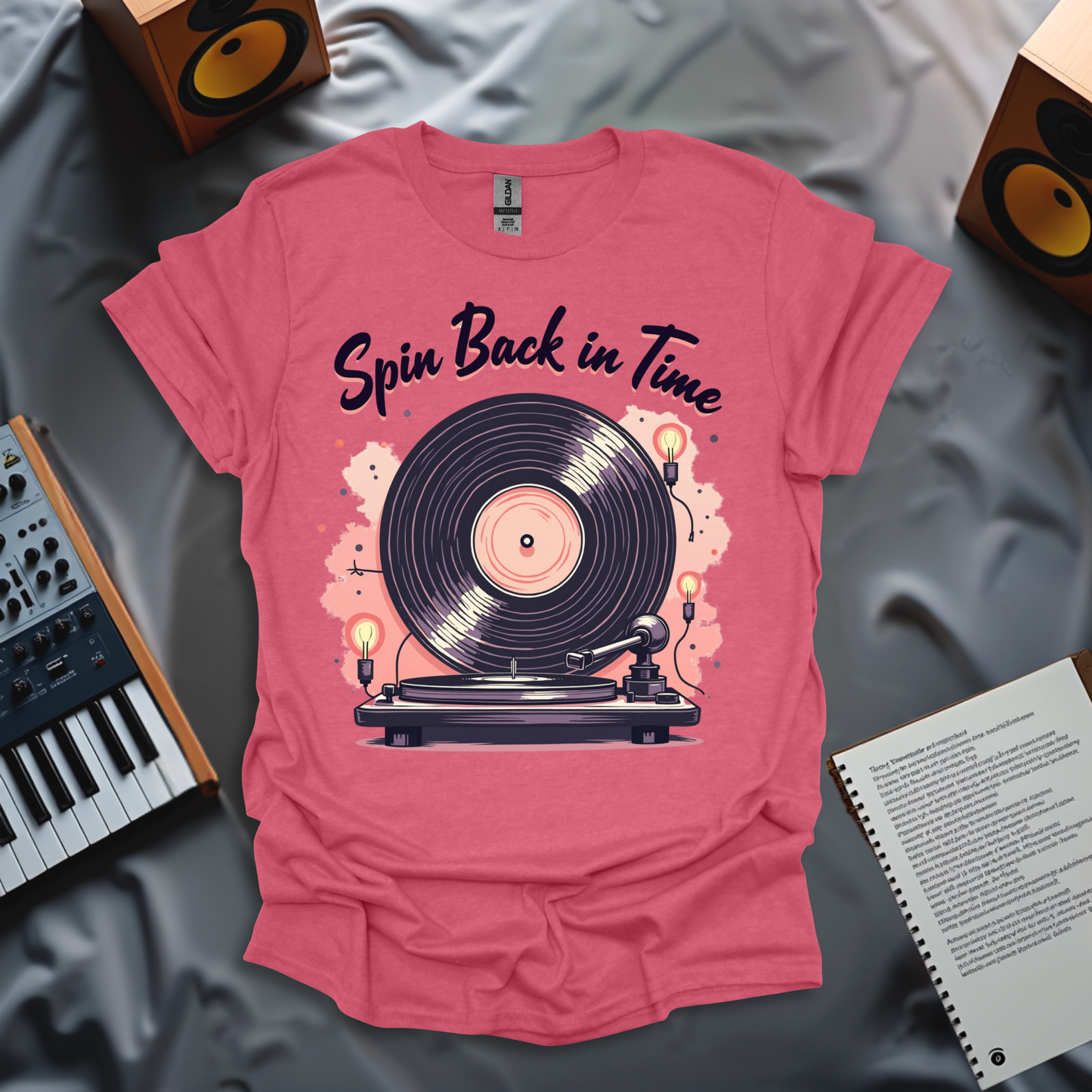 Spin Back in Time – Retro Vinyl Record Turntable T-Shirt